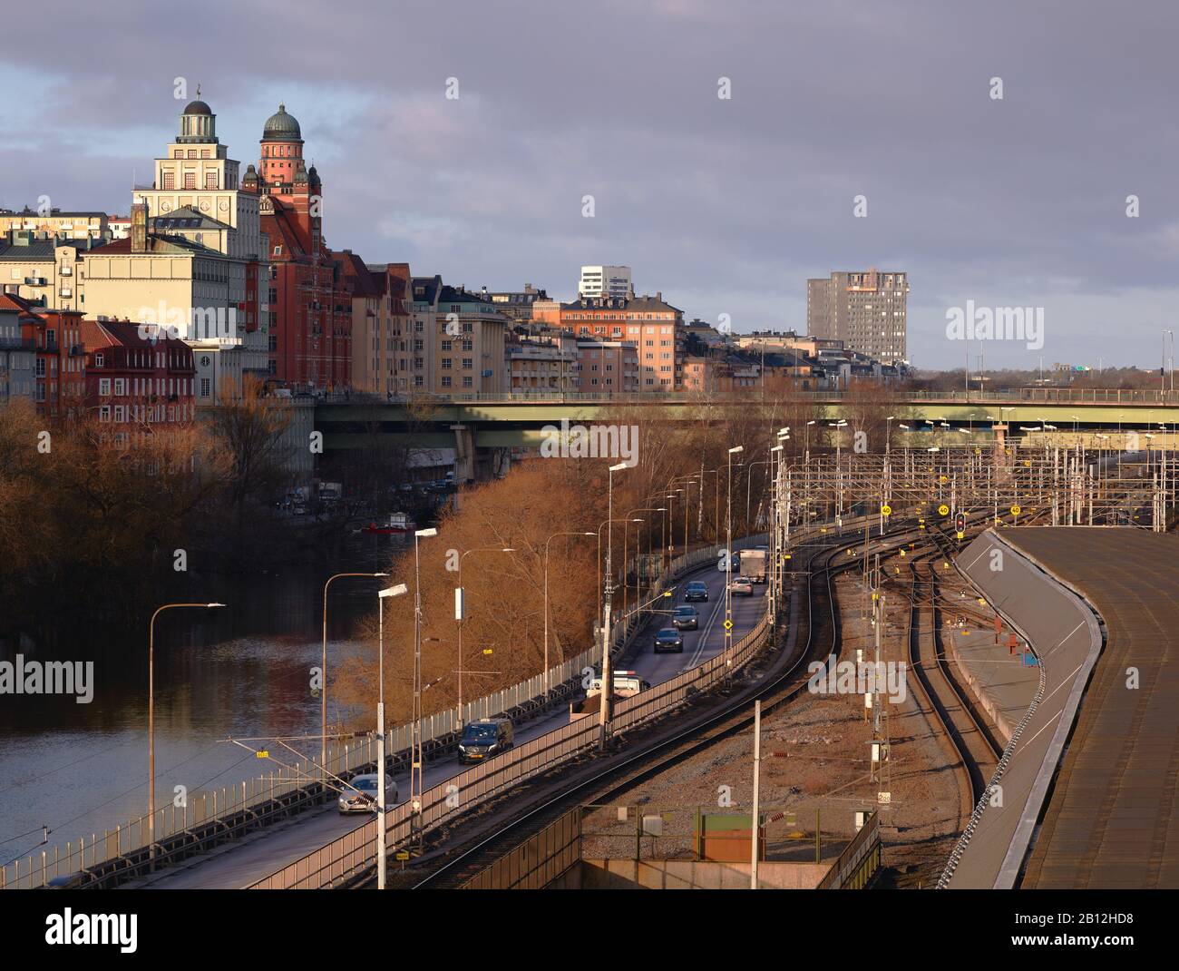 Norrmalm from Barnhusbron in the morning in Stockholm, Sweden Stock Photo