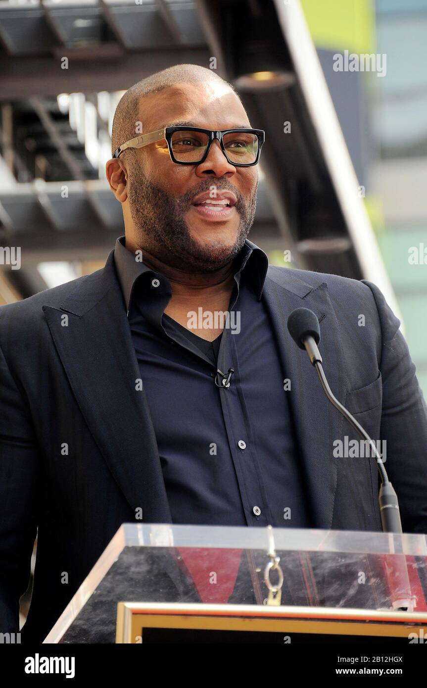 Los Angeles, CA. 21st Feb, 2020. Tyler Perry at the induction ceremony for Star on the Hollywood Walk of Fame for Dr. Phil McGraw, Hollywood Boulevard, Los Angeles, CA February 21, 2020. Credit: Michael Germana/Everett Collection/Alamy Live News Stock Photo