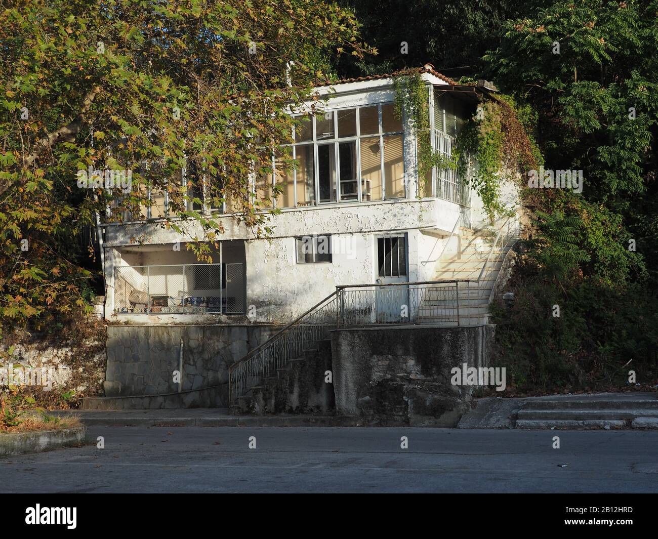 Old, traditional building needing repair, in Eleftheroupoli, Pangaio, East Macedonia and Thrace, Greece Stock Photo