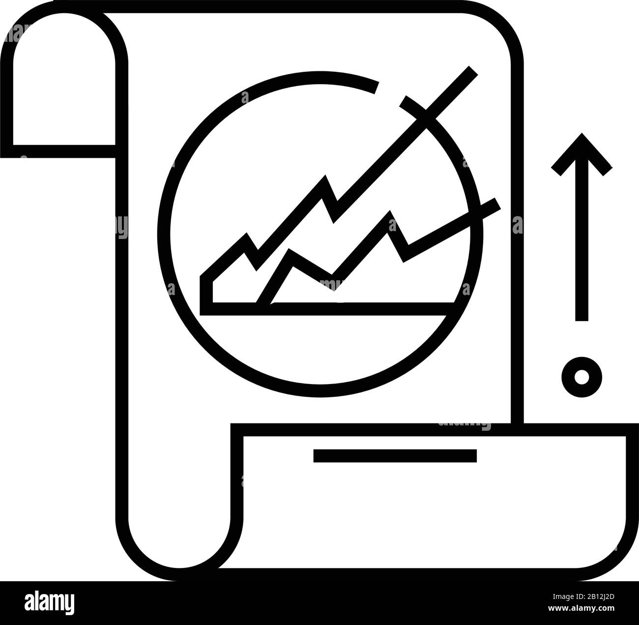 Charts info line icon, concept sign, outline vector illustration ...
