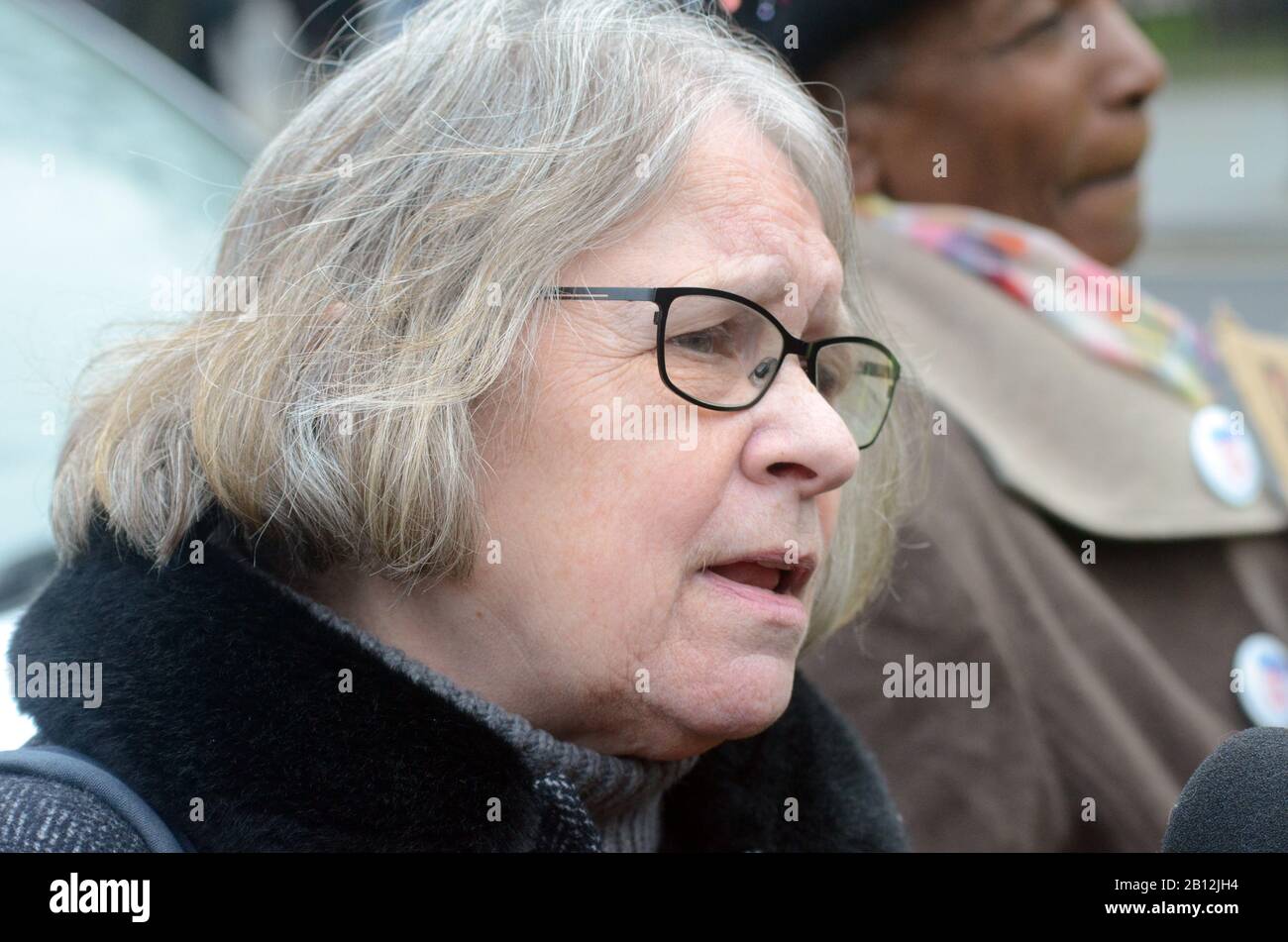 London, UK, 22 Feb 2020 Lindsey Ann German[1] (born 1951)[2] is a British left-wing political activist. A founding member and convenor of the British anti-war organisation Stop the War Coalition, she was formerly a member of the Socialist Workers Party, sitting on its central committee and editor of its magazine, Socialist Review. Rally against the extradition of Julian Assange in Parliament Square. Credit: JOHNNY ARMSTEAD/Alamy Live News Stock Photo