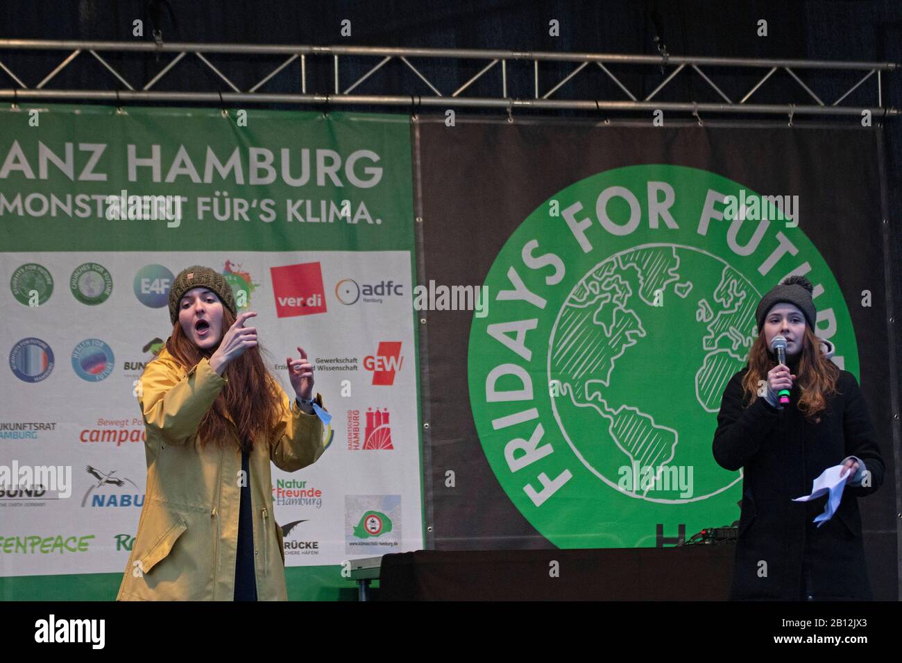 Luisa Neubauer at the Fridays For Future demonstration in Hamburg, Germany, on February, 21, 2020 Stock Photo