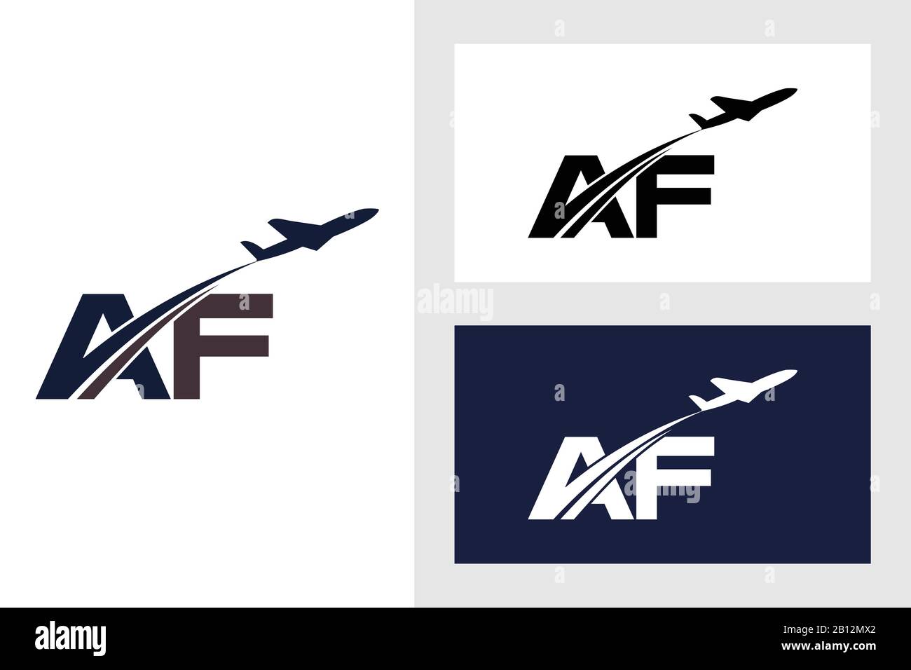 Initial Letter A and F with Aviation Logo Design, Air, Airline, Airplane and Travel Logo template. Stock Vector