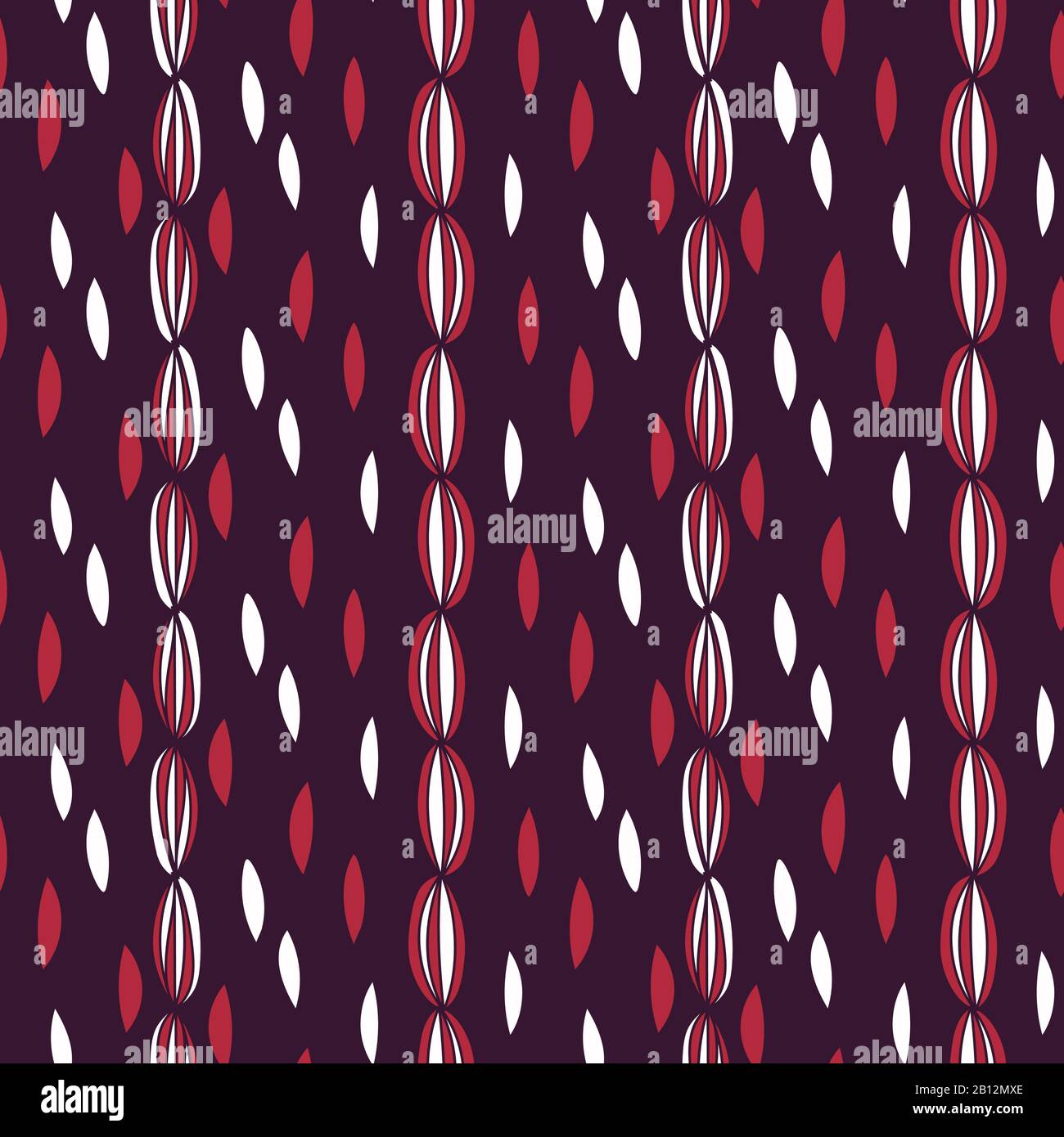 red and white spots seamless vector vertical striped seamless vector pattern Stock Vector