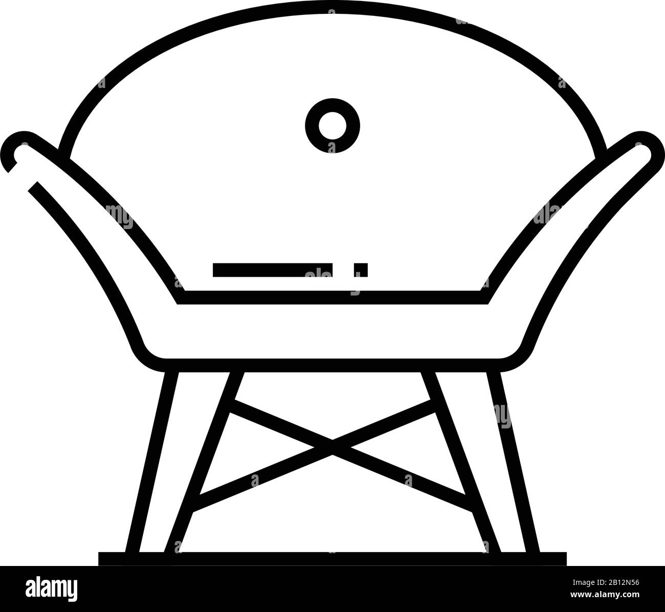 Comfortable chair line icon, concept sign, outline vector illustration