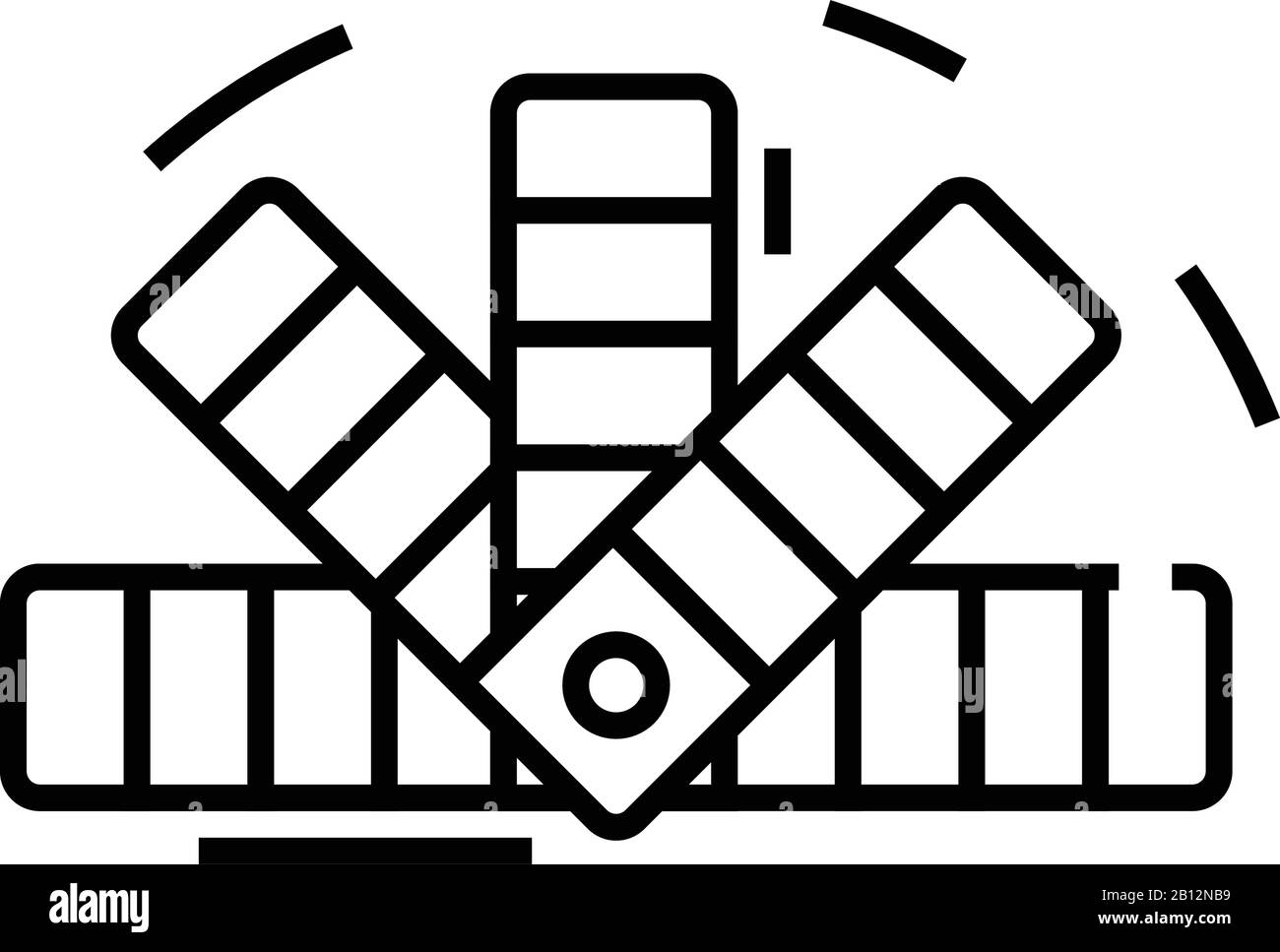Choosing color line icon, concept sign, outline vector illustration ...
