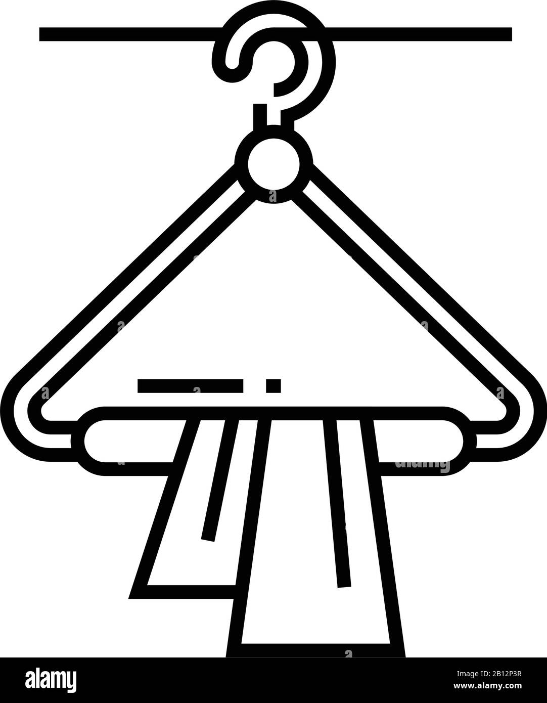 Clothes rack line icon, concept sign, outline vector illustration