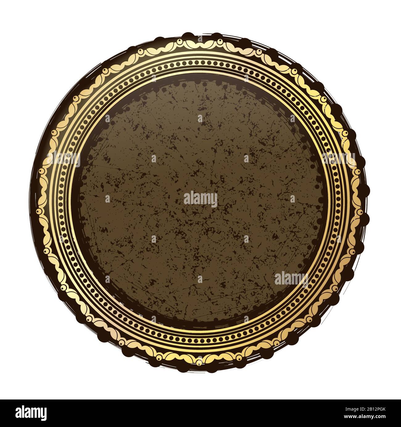 Luxury vector gold frame with grunge background. Stock Vector