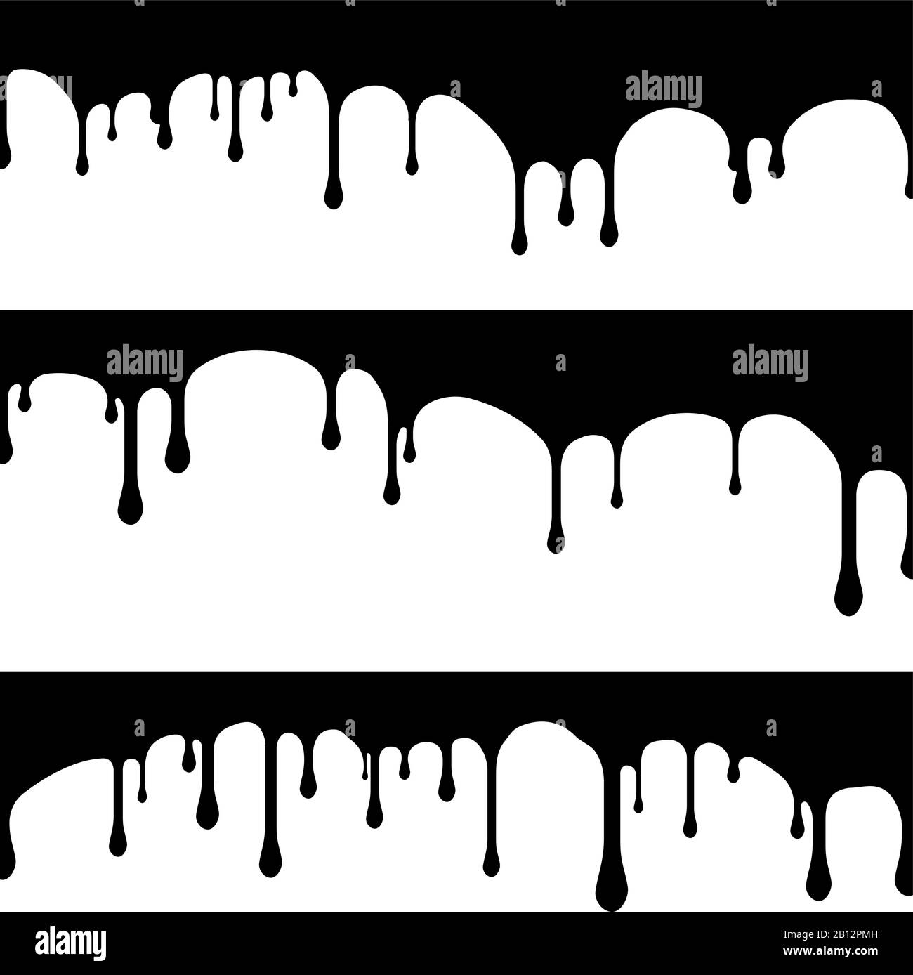 Set of 3 black paint drips. Vector illustration for your design Stock ...