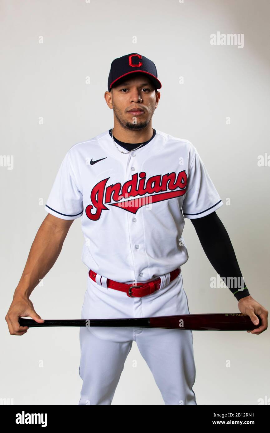 Cleveland Indians second basemen Cesar Hernandez poses for a portrait during photo day on Wednesday, February 19, 2020 in Goodyear, Arizona, USA. (Photo by IOS/ESPA-Images) Stock Photo