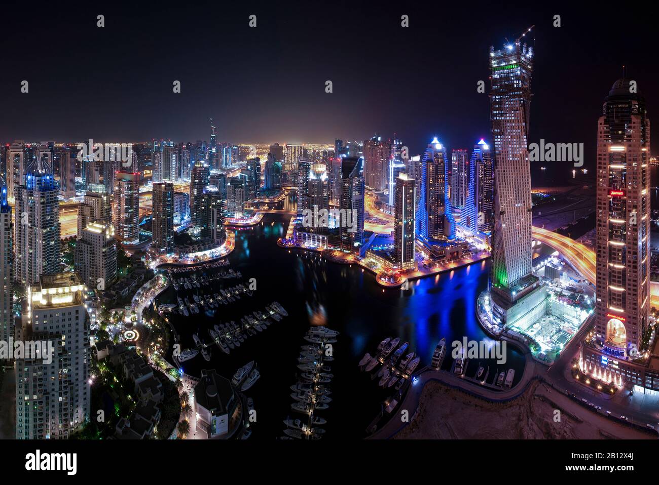 Dubai Marina and Jumeirah Lake Towers,Dubai,UAE Stock Photo