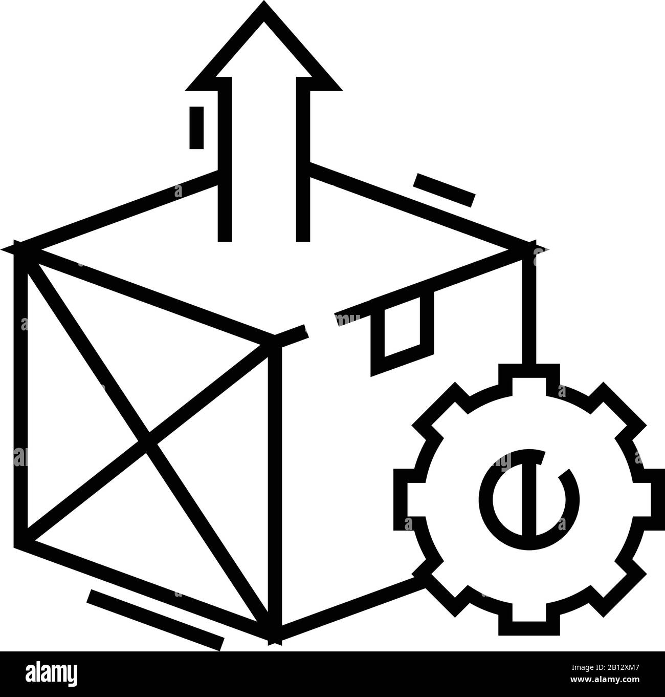 Business box line icon, concept sign, outline vector illustration ...