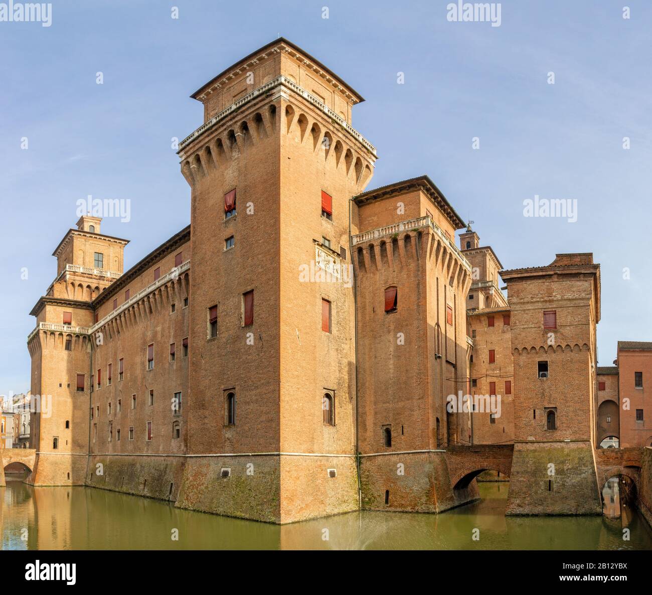 Ferrara - The castle Castello Estense Stock Photo