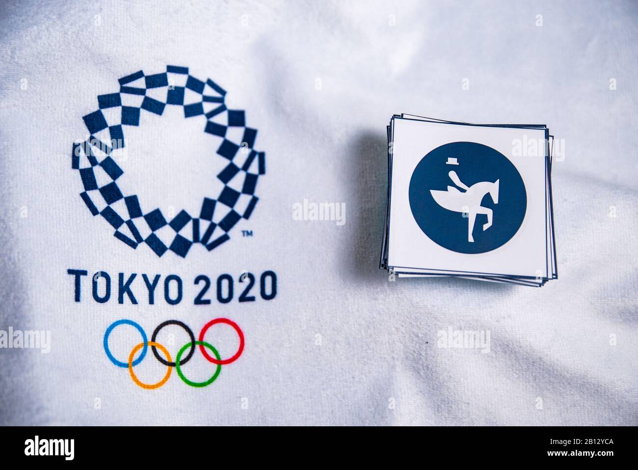 TOKYO, JAPAN, JANUARY. 20. 2020 Equestrian Dressage Icon for summer