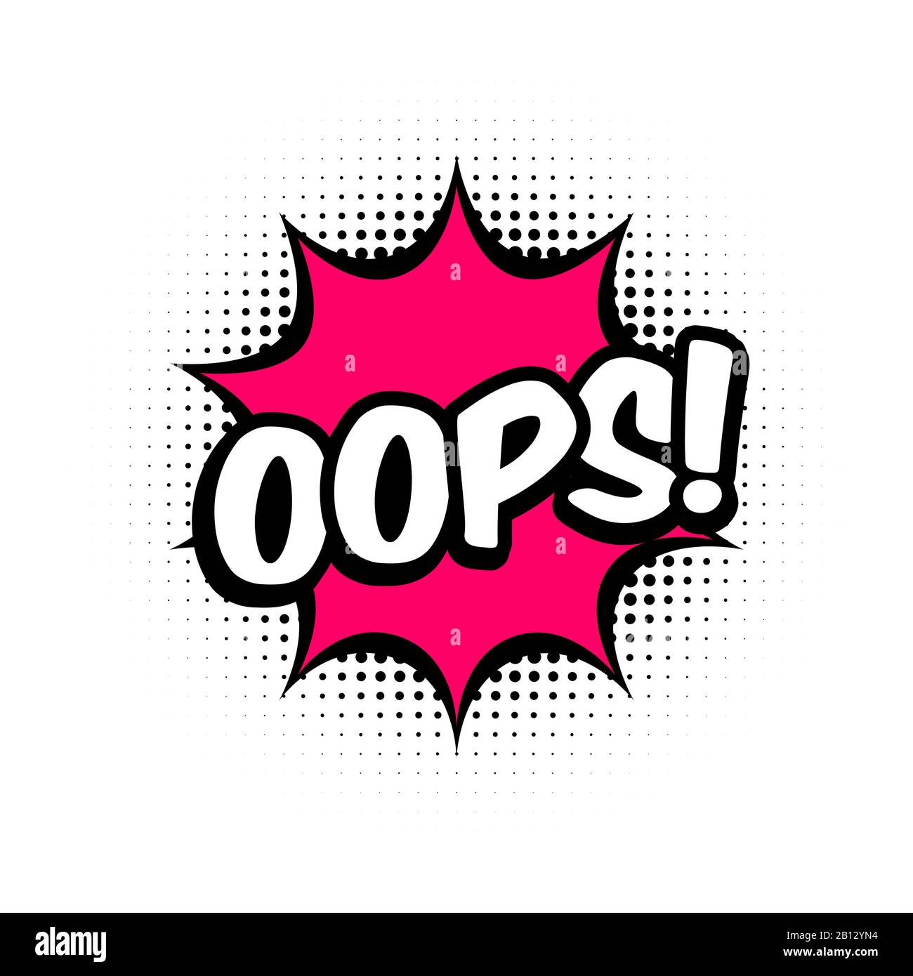 Oops comic style message in red speech bubble. Pop art balloon on halftone  background. White background, cartoon text. Oops sticker for banner, web  Stock Vector Image & Art - Alamy