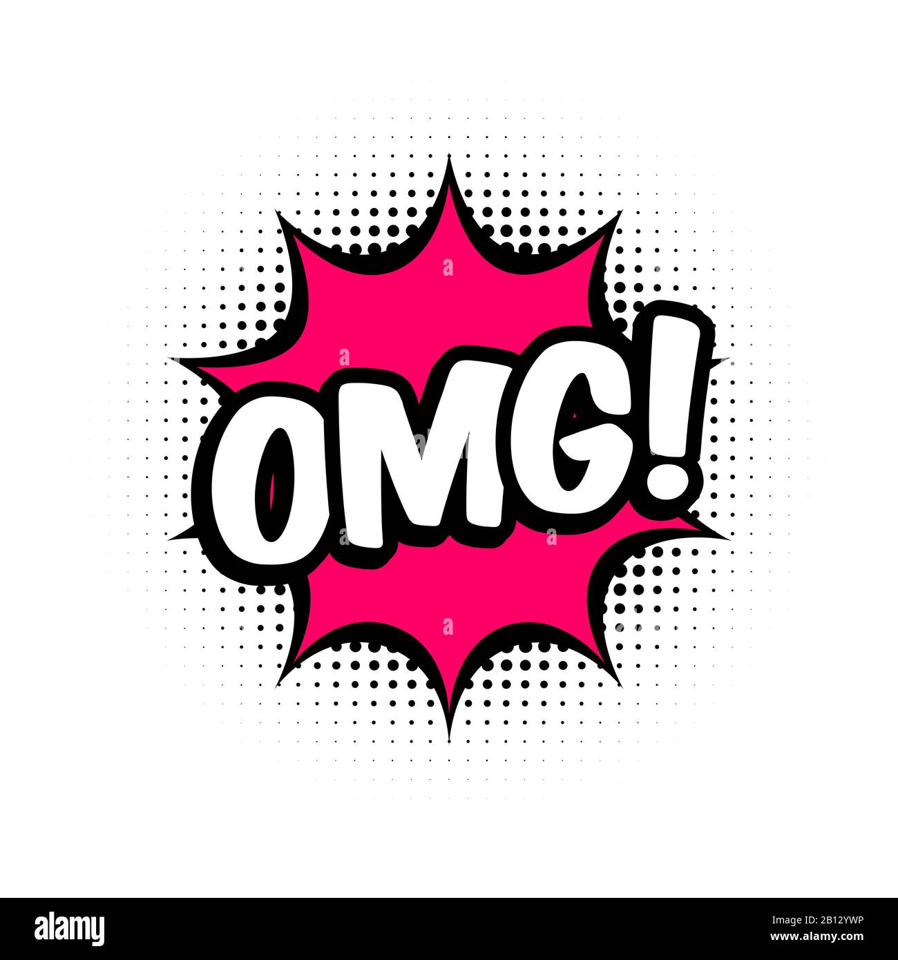 OMG comic style message in red speech bubble. Pop art balloon on halftone  background. White background, cartoon text.Oh my god sticker for banner,  web Stock Vector Image & Art - Alamy