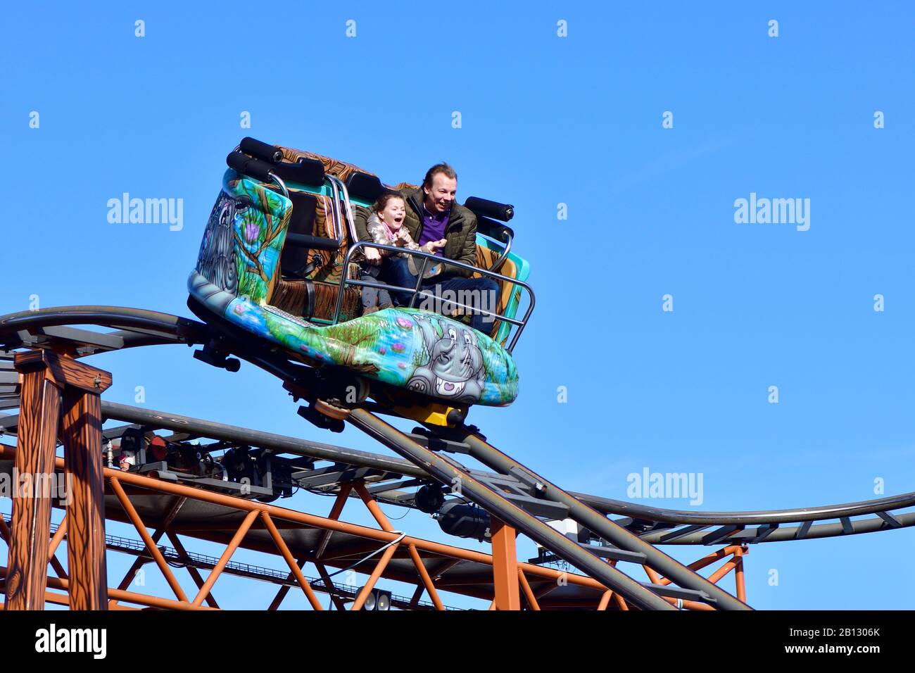 Vienna, Austria, Roller coaster in the Vienna Prater Stock Photo