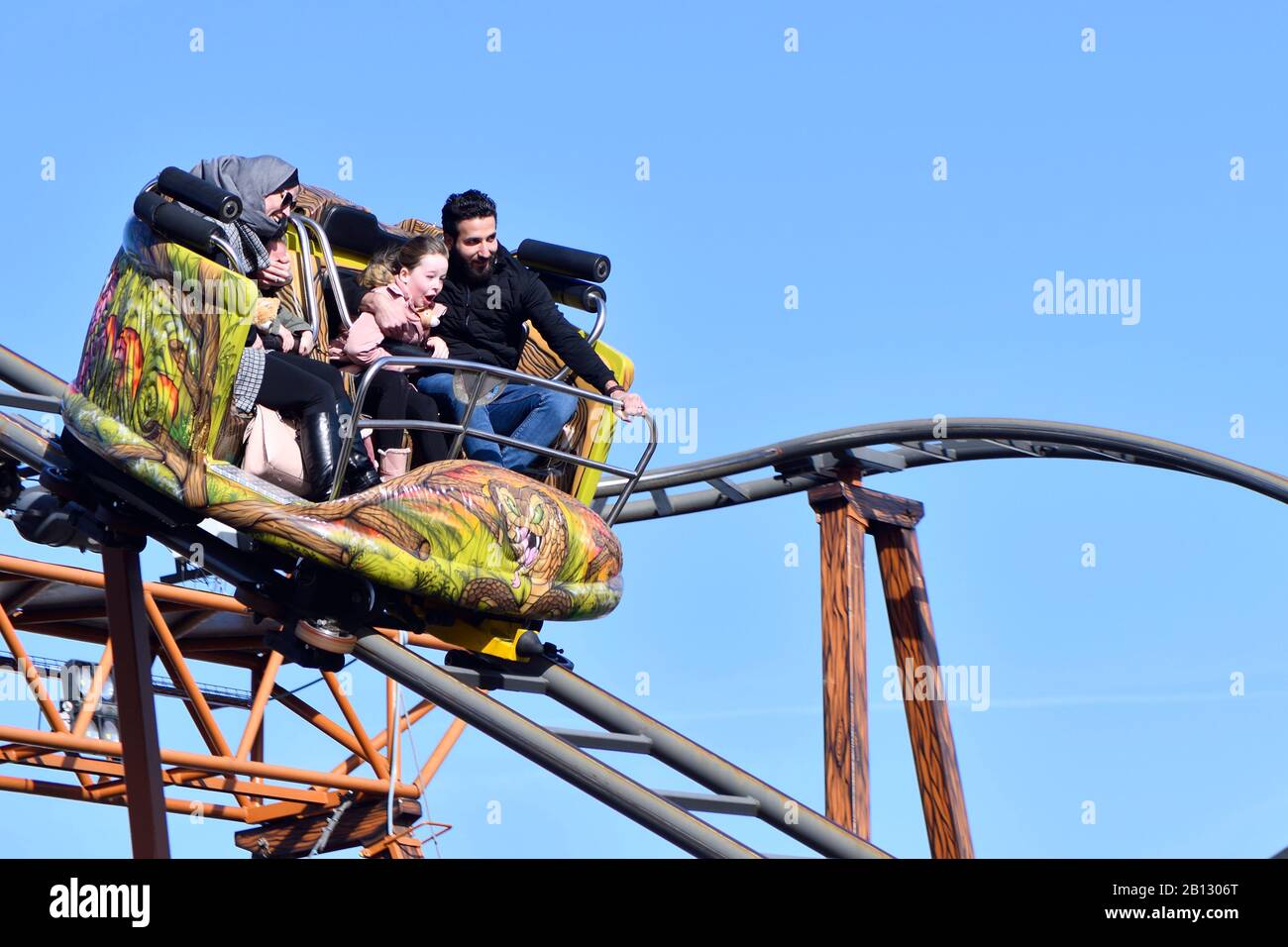Vienna, Austria, Roller coaster in the Vienna Prater Stock Photo