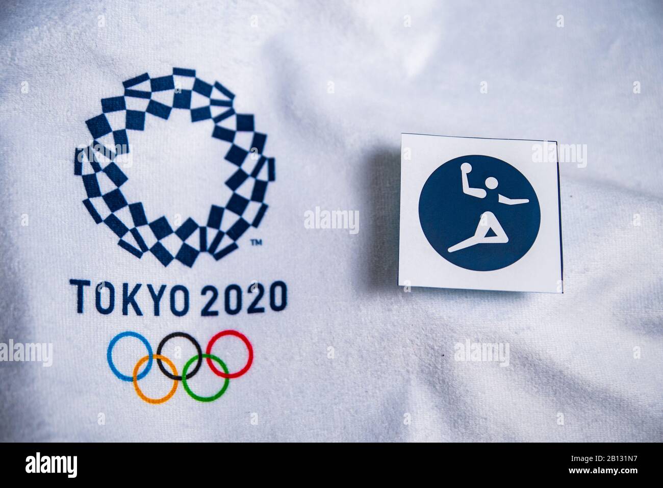 Tokyo Japan January 20 2020 Handball Icon For Summer Olympic Game Tokyo 2020 White Background Official Logo And Pictograms Stock Photo Alamy