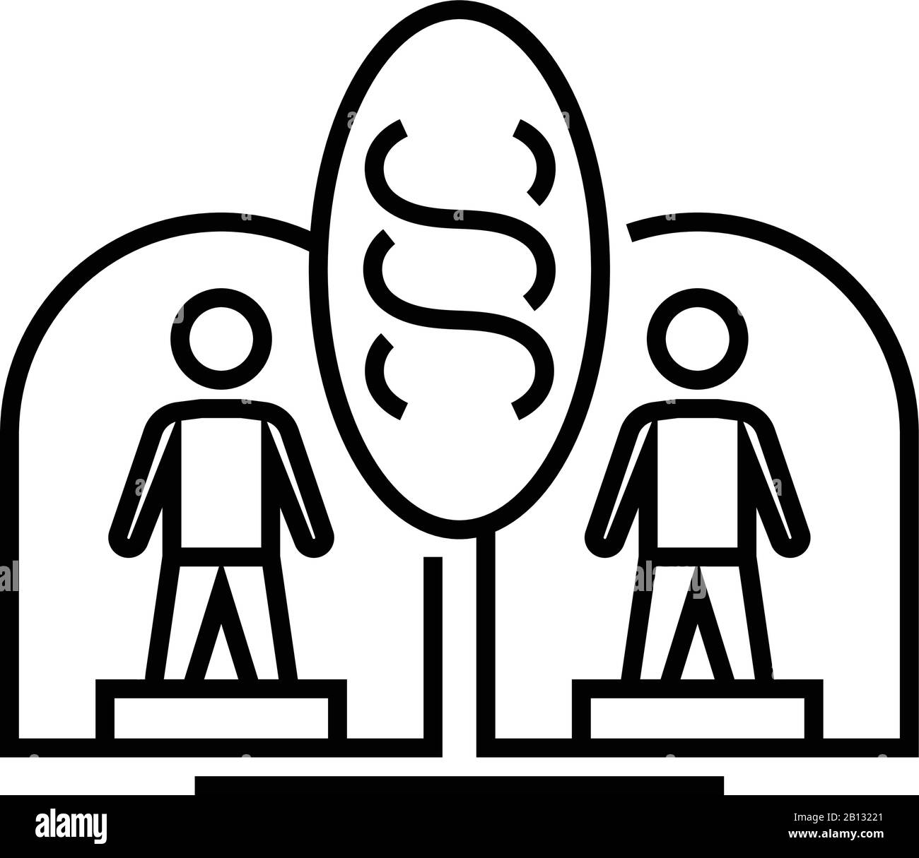 Communication line icon, concept sign, outline vector illustration ...