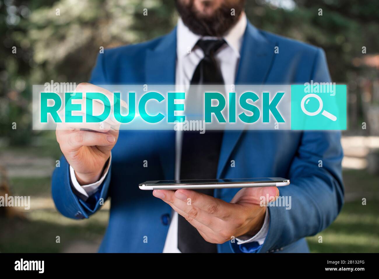 Writing note showing Reduce Risk. Business concept for lessen the ...