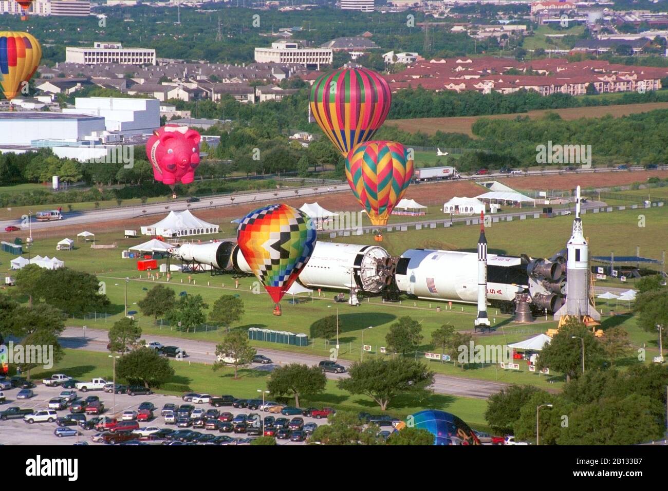 Saturn V rocket on display in Houston, Texas Space Center in USA Stock