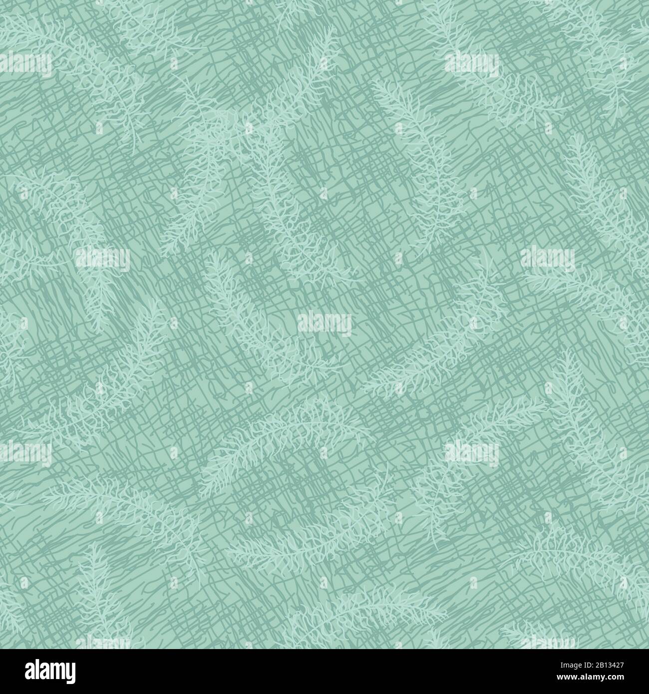feathers silhouettes on textured background monochromatic seamless vector pattern Stock Vector