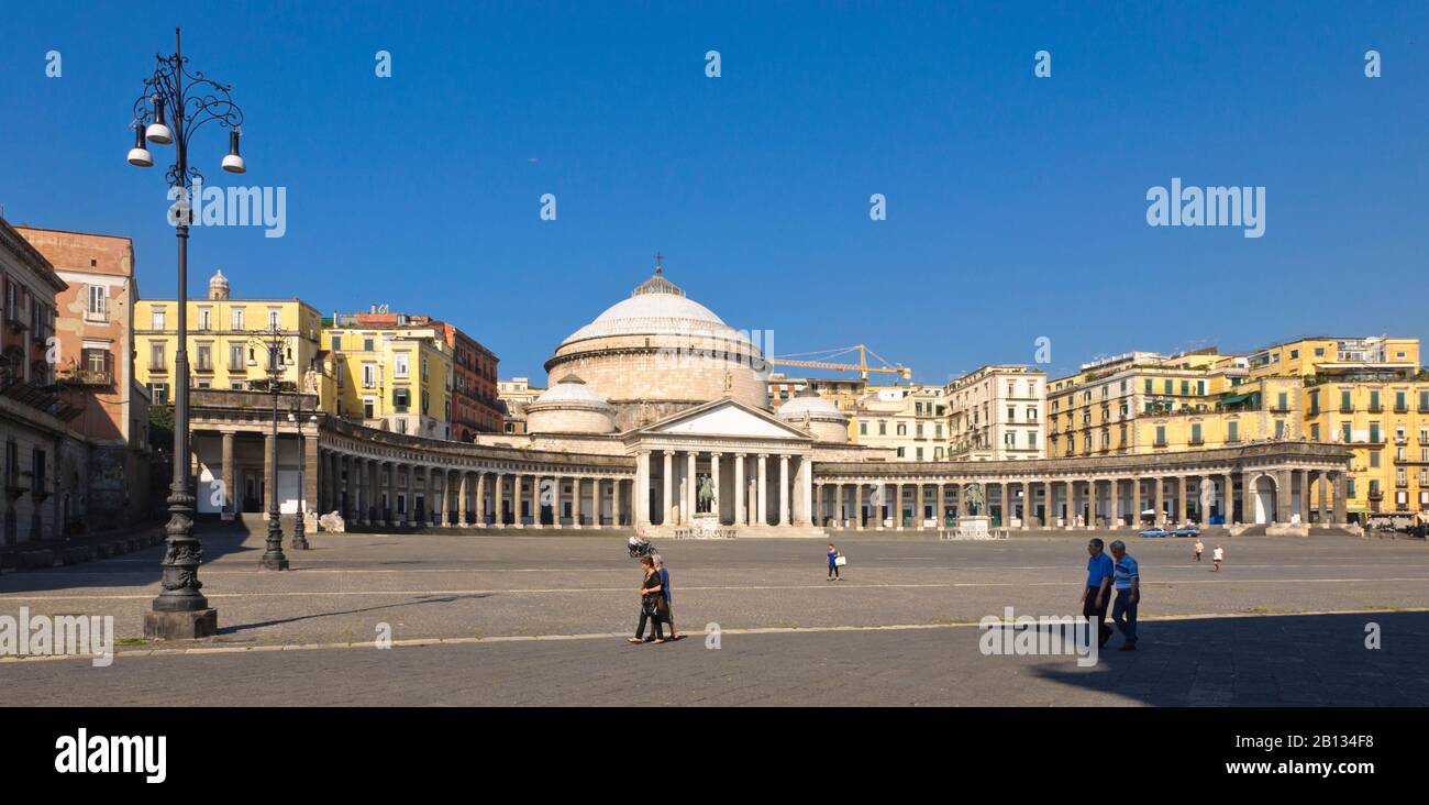 Piazza Plebiscito and Basilica San Francesco di Paola,Naples,Campania,Italy,Europe Stock Photo