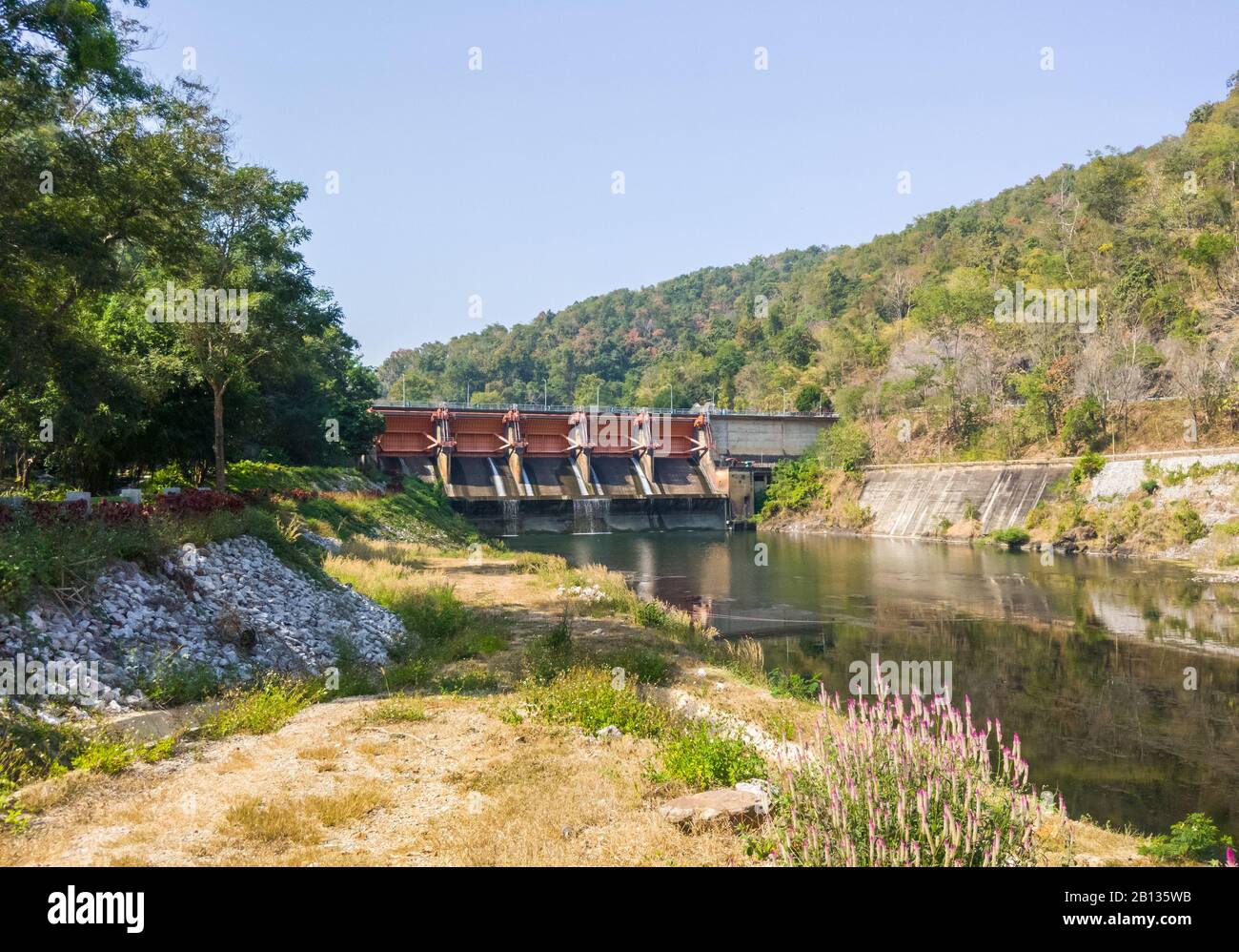The large gate of the impounding dam for the irrigation system in the