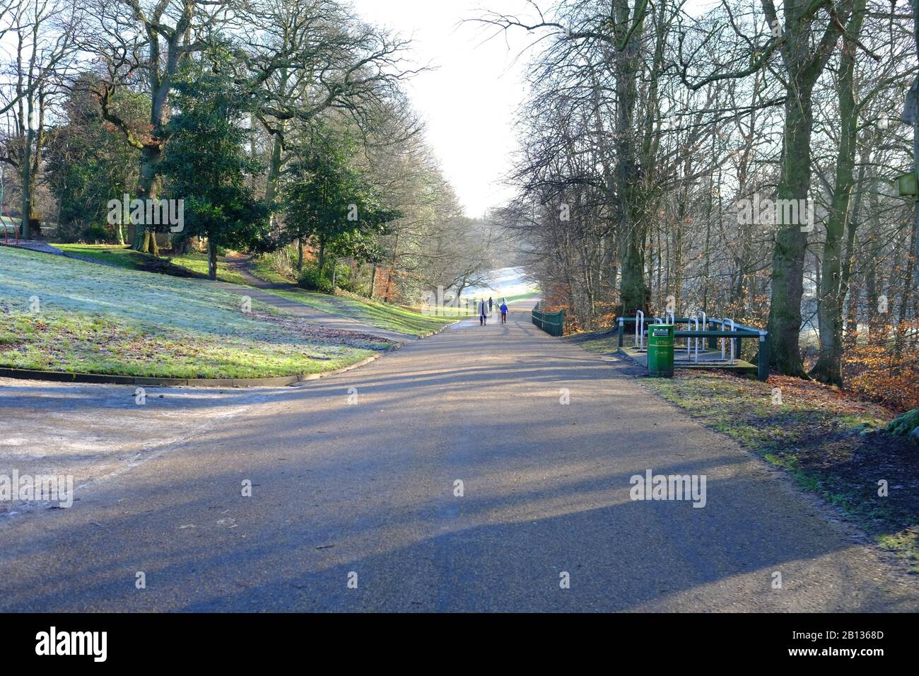 England, Lancashire, Chorley: A Walk in Astley Park on a Frosty, Sunny Morning Stock Photo