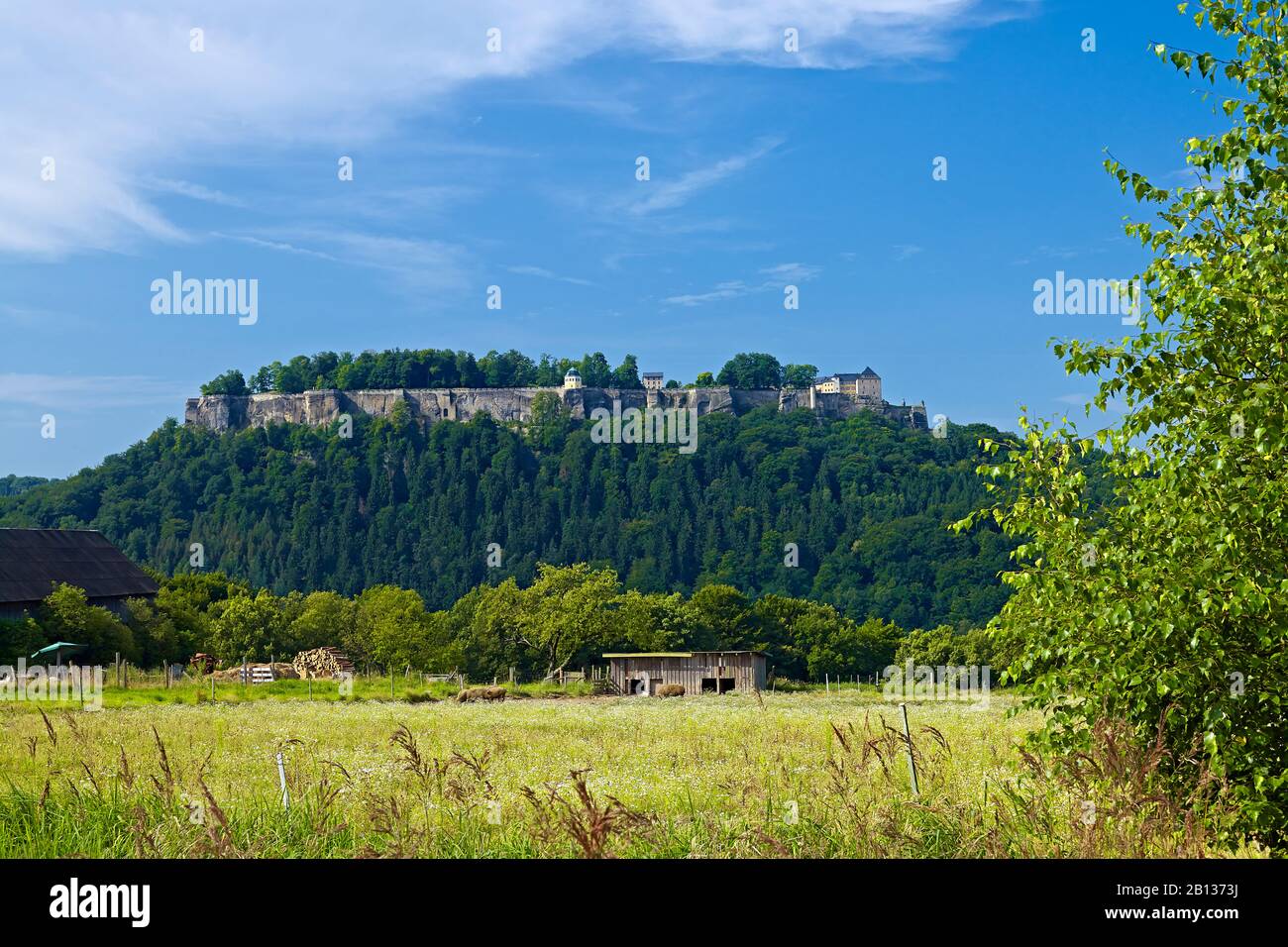 Königstein Fortress,Sächsische Schweiz-Osterzgebirge,Saxony,Germany Stock Photo