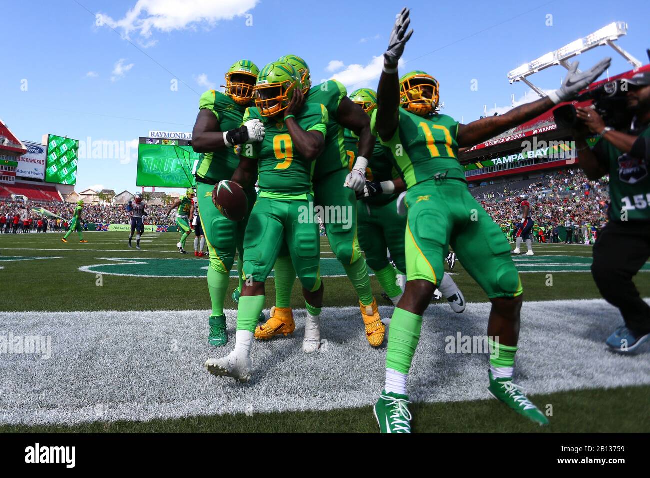 Tampa Florida Usa 22nd Feb 2020 Tampa Bay Vipers Quarterback Quinton Flowers 9 And Wide Receiver