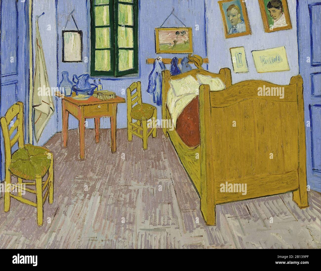 Van Gogh's Bedroom in Arles (The Bedroom), third (3rd) version, late September 1889 Vincent van Gogh painting - Very high resolution and quality image Stock Photo