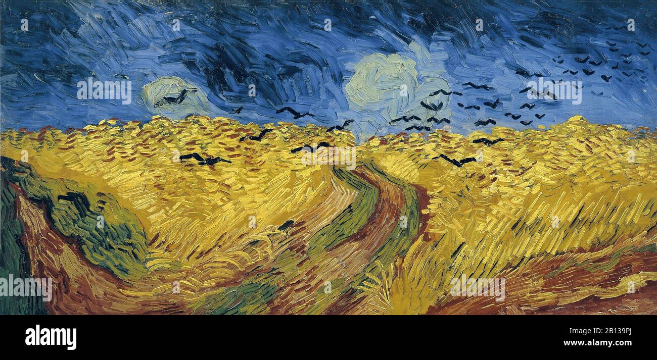 Wheat Field with Crows, 1890 painting by Vincent van Gogh - Very high  resolution and quality image Stock Photo - Alamy