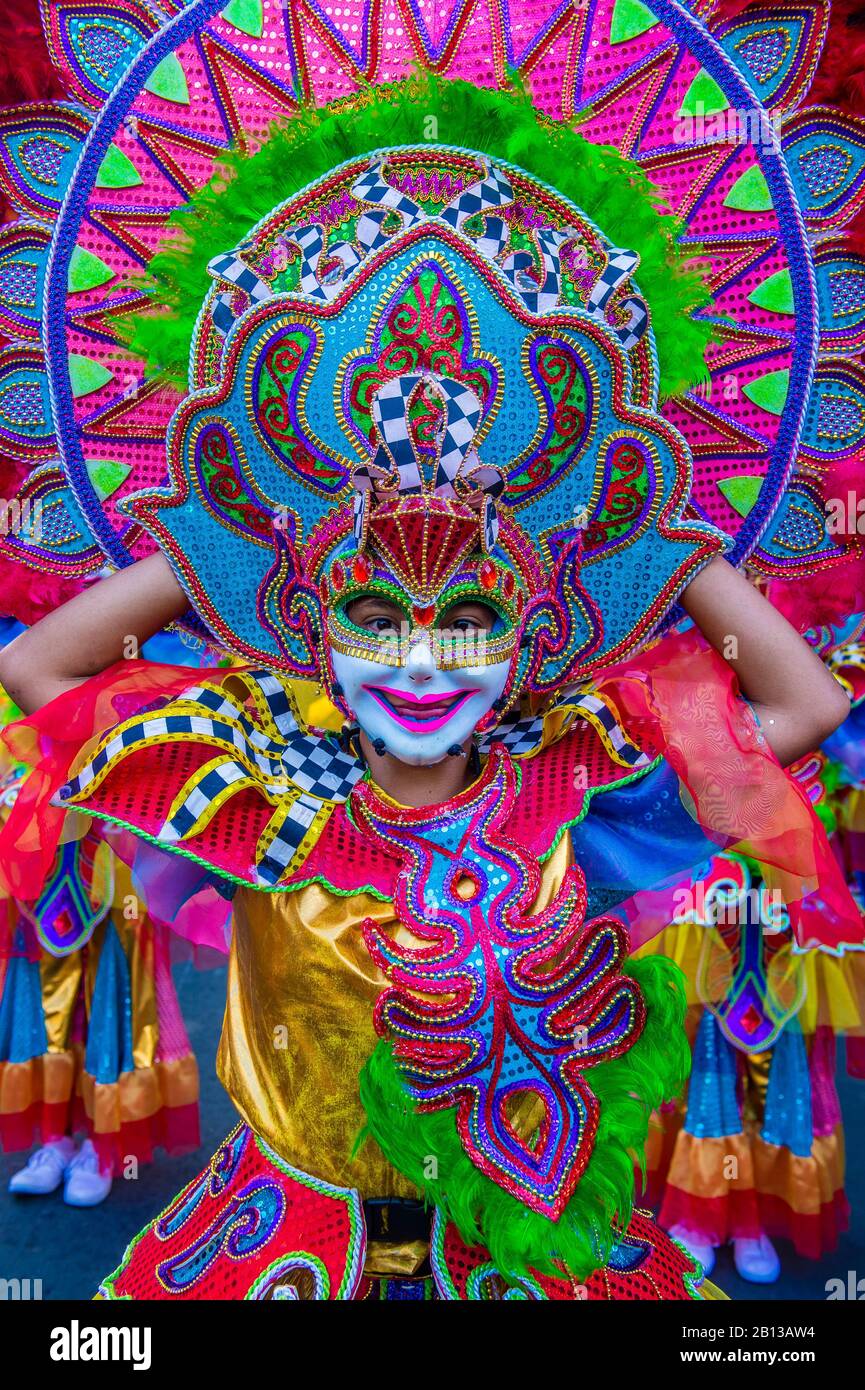 Participant in the Masskara Festival in Bacolod Philippines Stock Photo