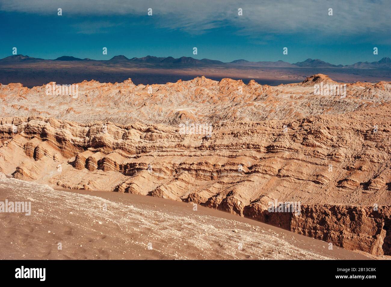 Extreme terrain of the Moon valley in Atacama desert at San Pedro de 