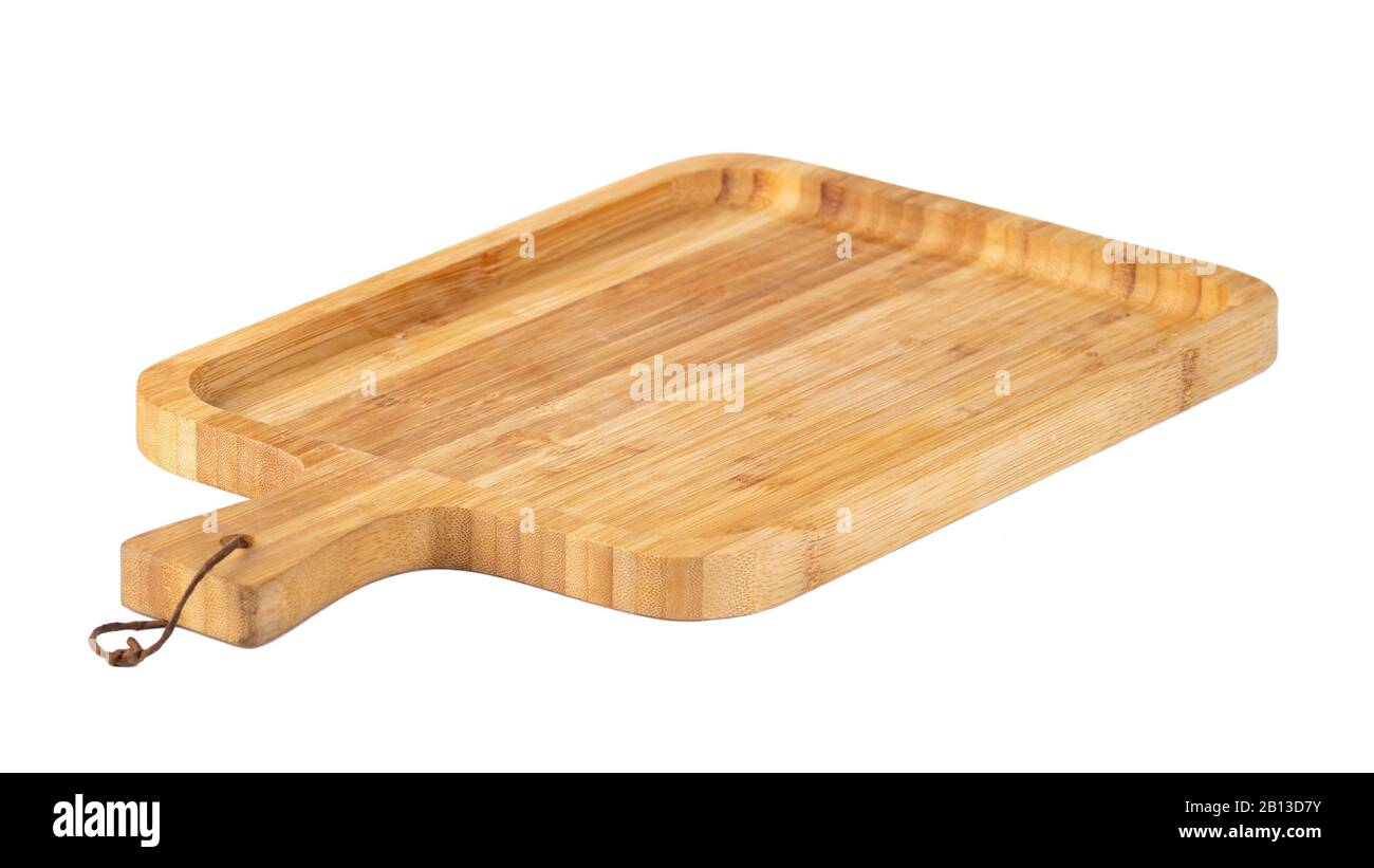 wooden cutting board isolated on white background Stock Photo - Alamy