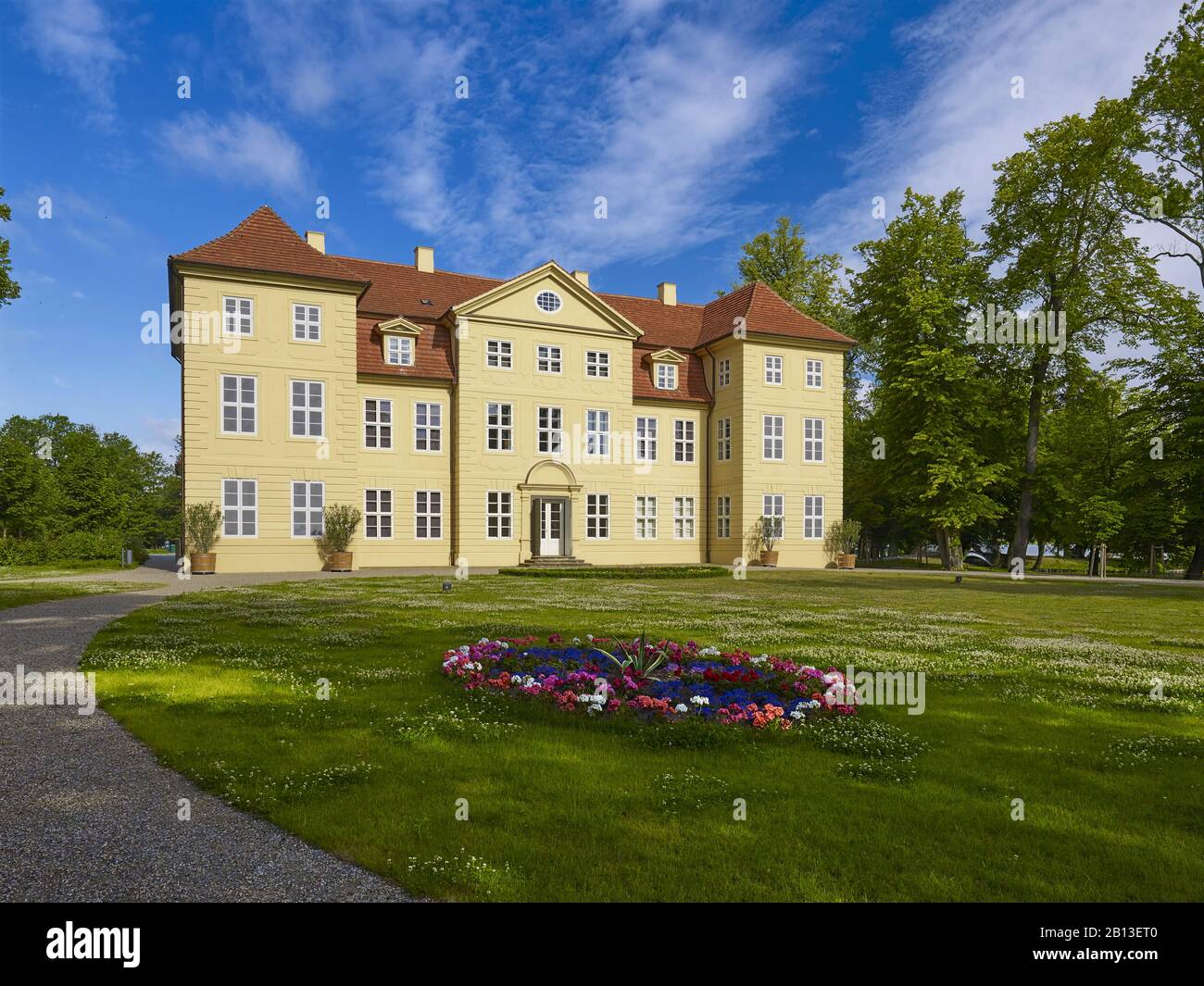 Mirow Castle on the Castle Island in Mirow,Mecklenburg-Vorpommern,Germany <br> Mirow Castle on Castle Island in Mirow,Mecklenburg Western Pomerania,Germany Stock Photo