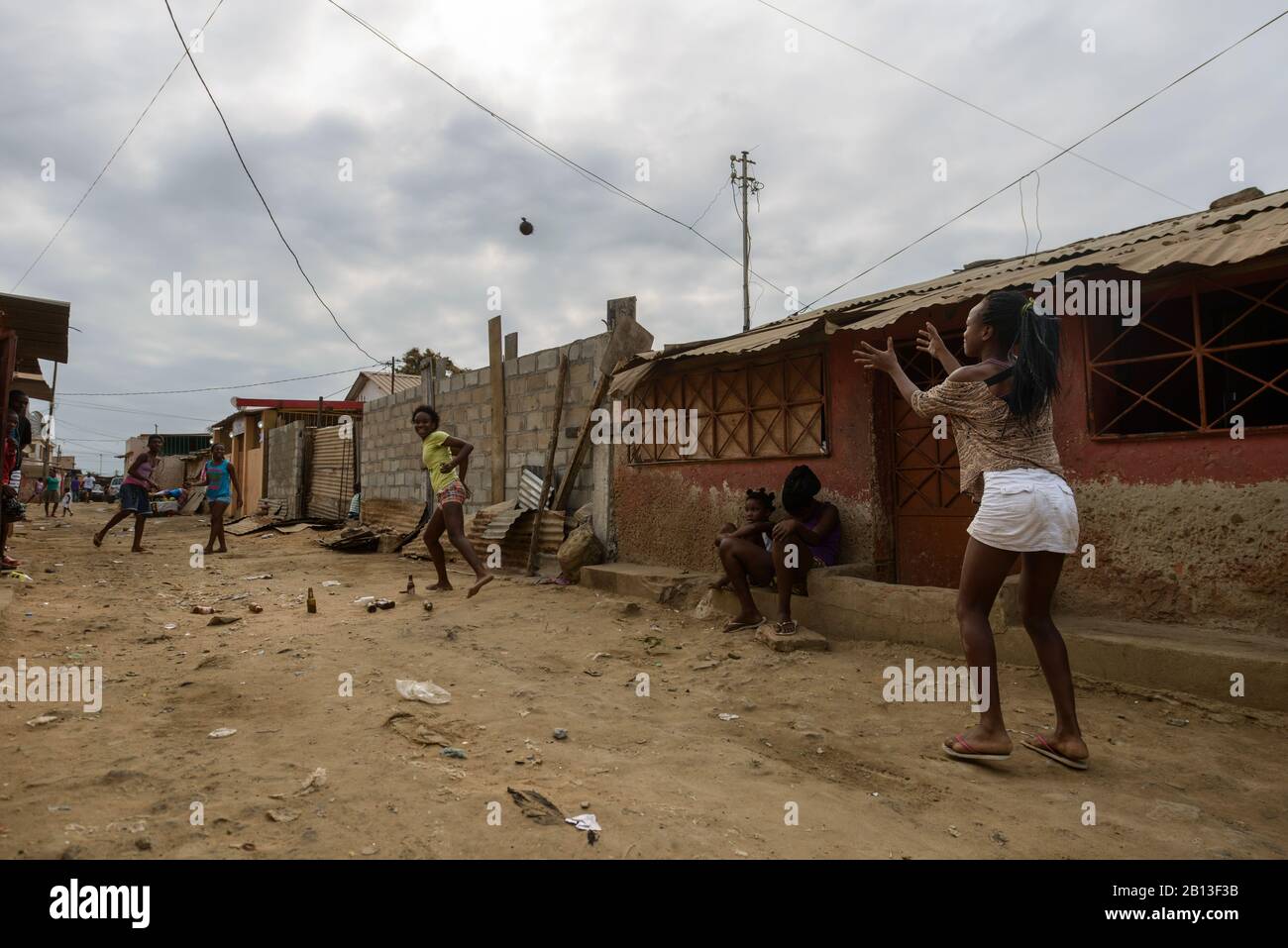 Life in Bairro Rangel,a museq,slum of Luanda,Angola,Africa Stock Photo