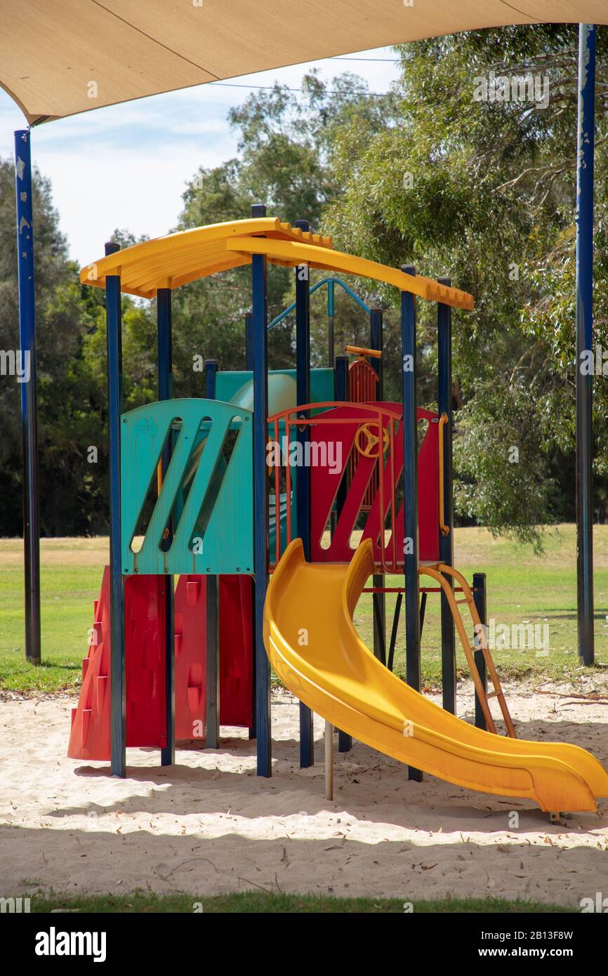 Playground equipment seen in an area near Lake Monger, Perth, Western