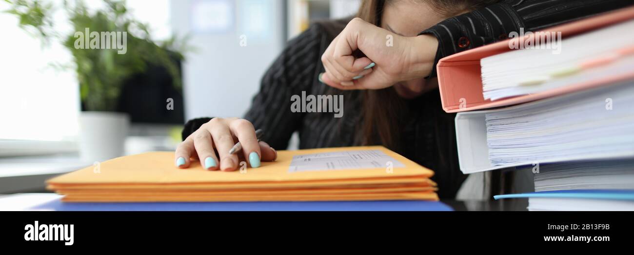 Young employee with headache Stock Photo