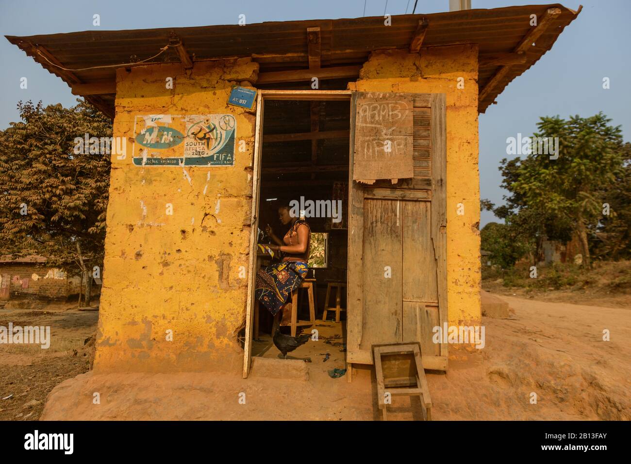 A dressmaker in the southern half of Democratic Republic of Congo,Africa Stock Photo