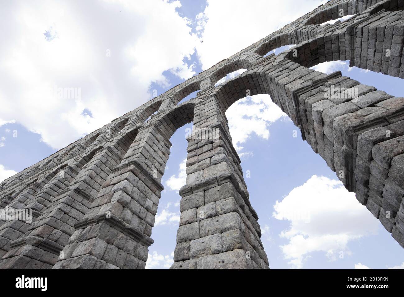 Roman aqueduct of Segovia. Castilla La Mancha, Spain Stock Photo