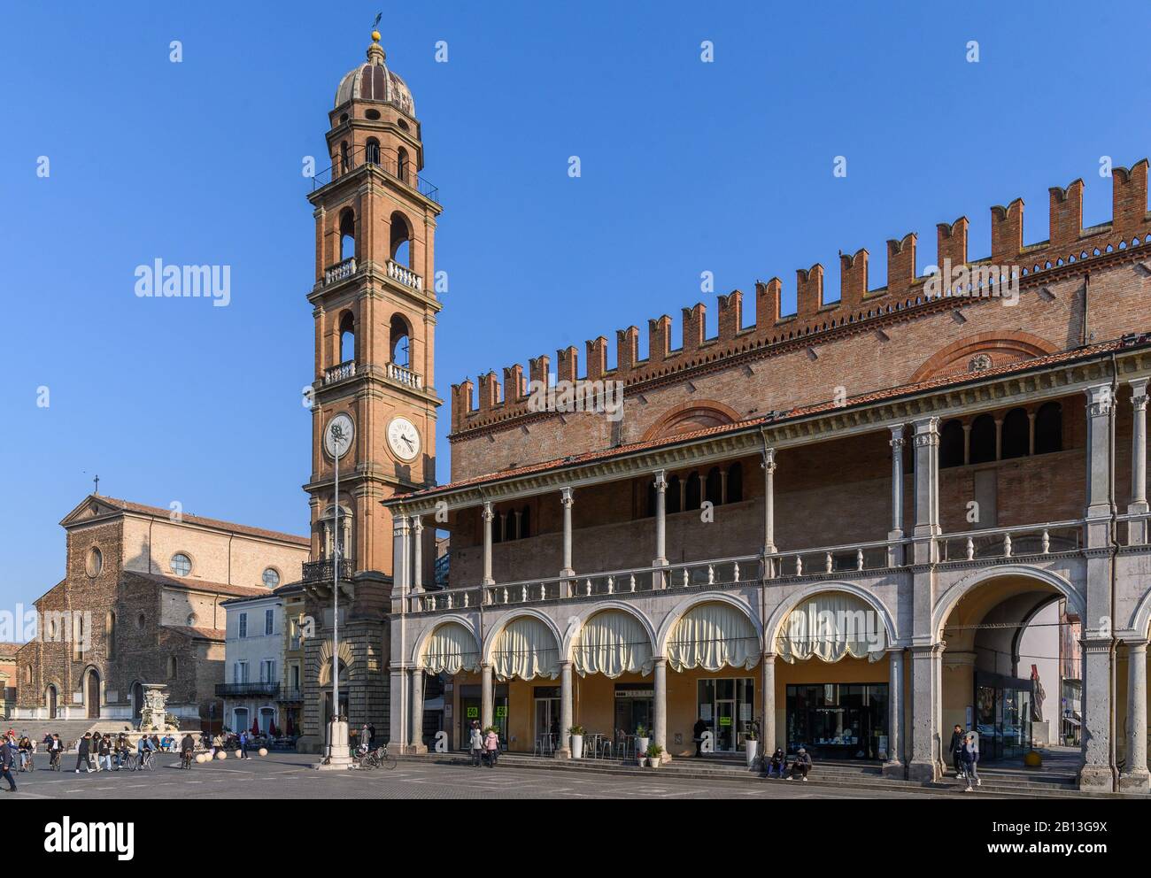 Piazza del Popolo / Piazza della Libertà, Faenza, Emilia Romagna, Italy Stock Photo