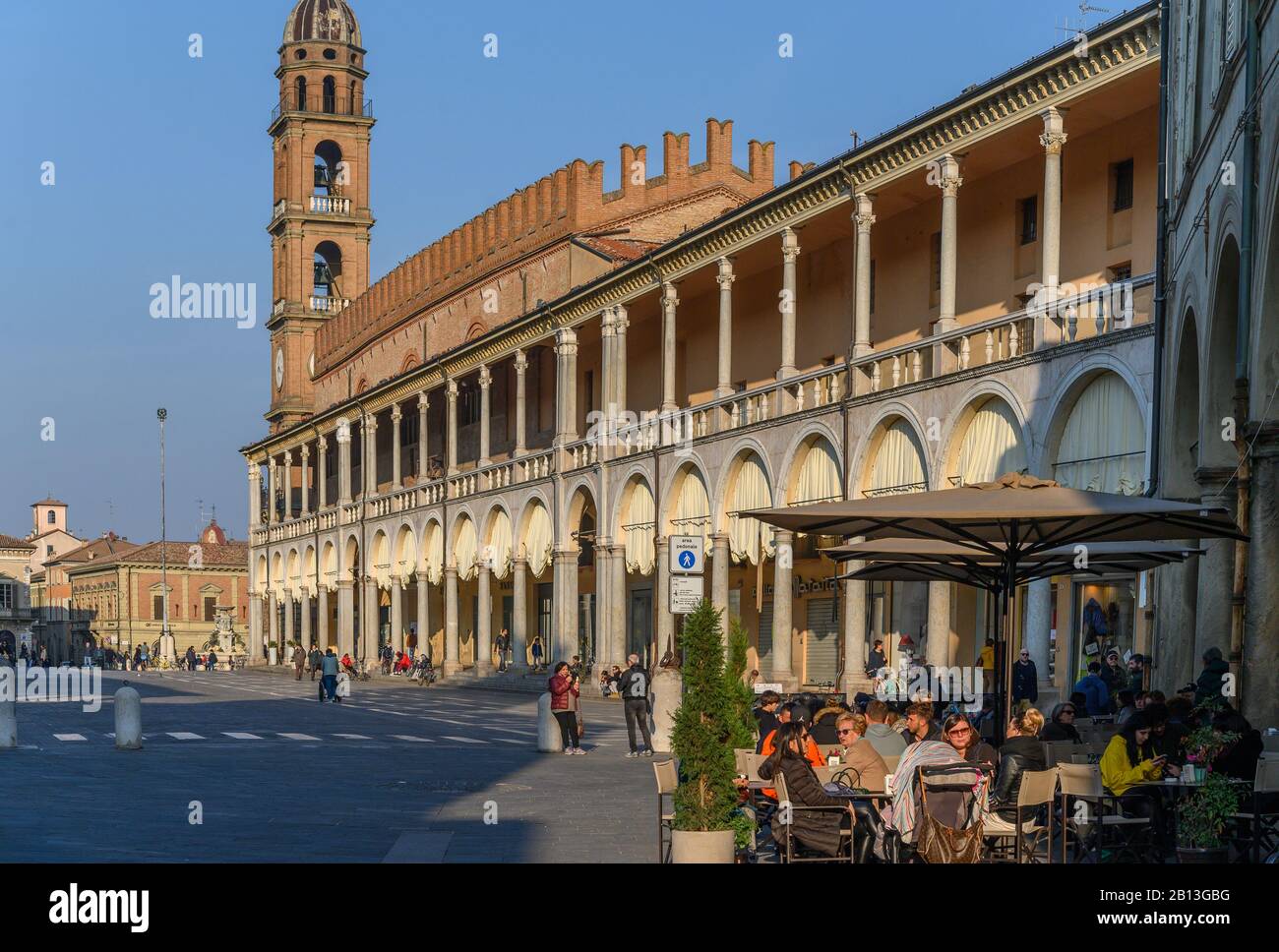 Piazza del Popolo / Piazza della Libertà, Faenza, Emilia Romagna, Italy Stock Photo