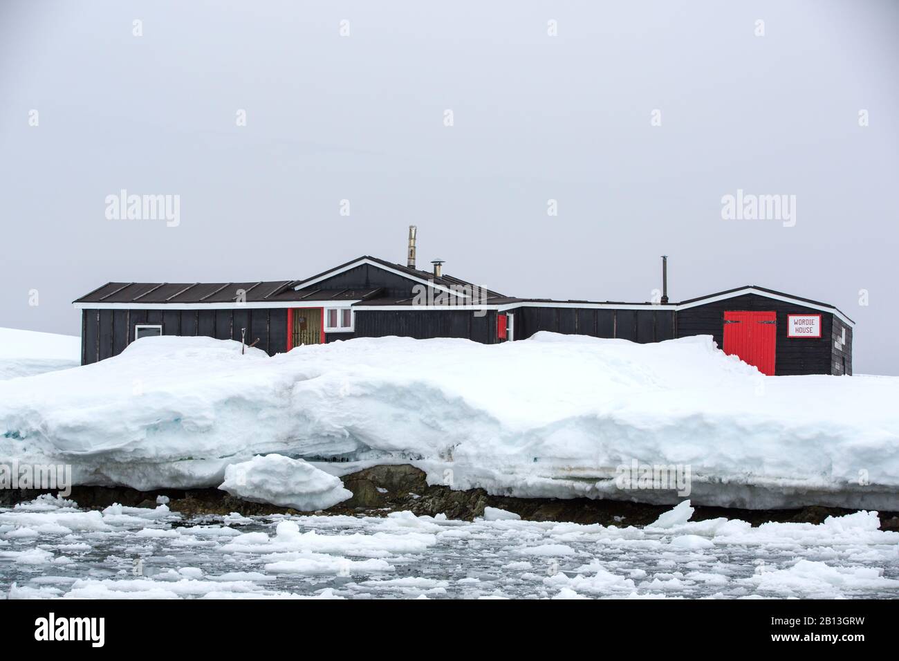 Wordie House at old British scientific research base on Winter Island