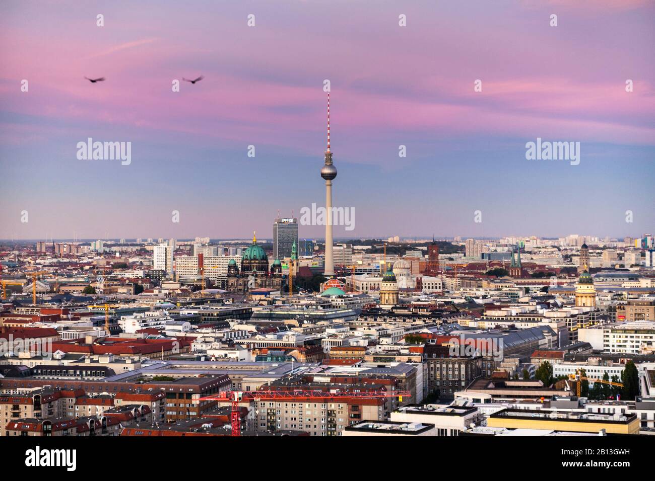 Skyline Berlin,view from Kollhoff Tower towards Mitte,Potsdamer Platz,Berlin,Germany Stock Photo
