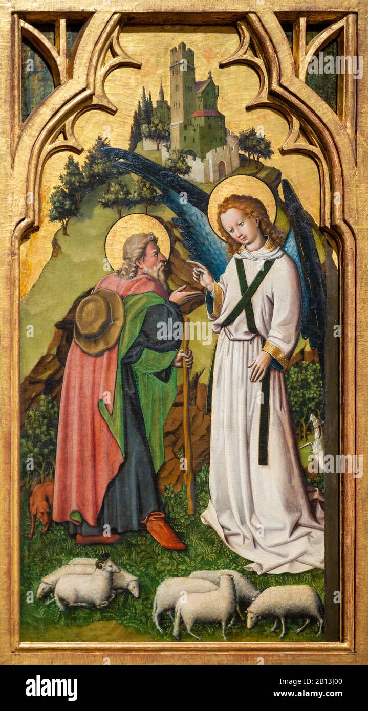 The Annunciation to Joachim. c. 1445. Painting on fir. By the Master of the Lichtenstein Castle. Stock Photo