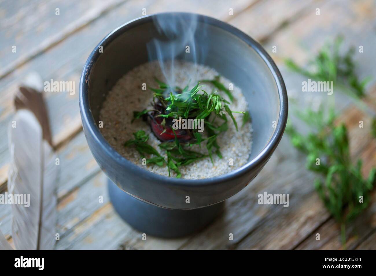 sweet woodruff (Galium odoratum), curing with bedstraw, Germany Stock Photo