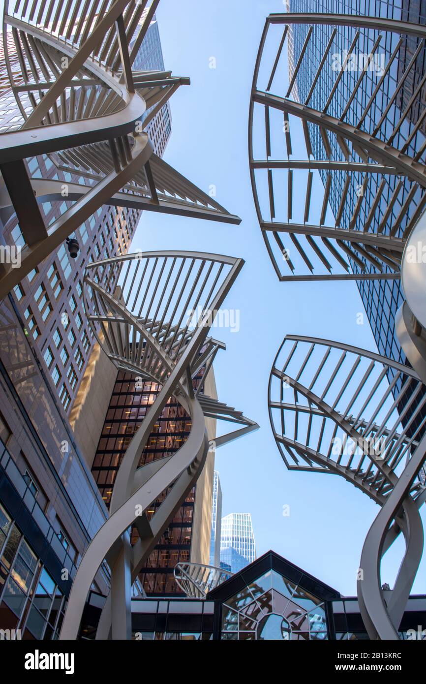 Large Metal Structural Art in Downtown Calgary Stock Photo Alamy